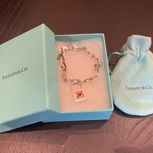 Tiffany & Co. Sterling Silver Chain Bracelet with heart charm